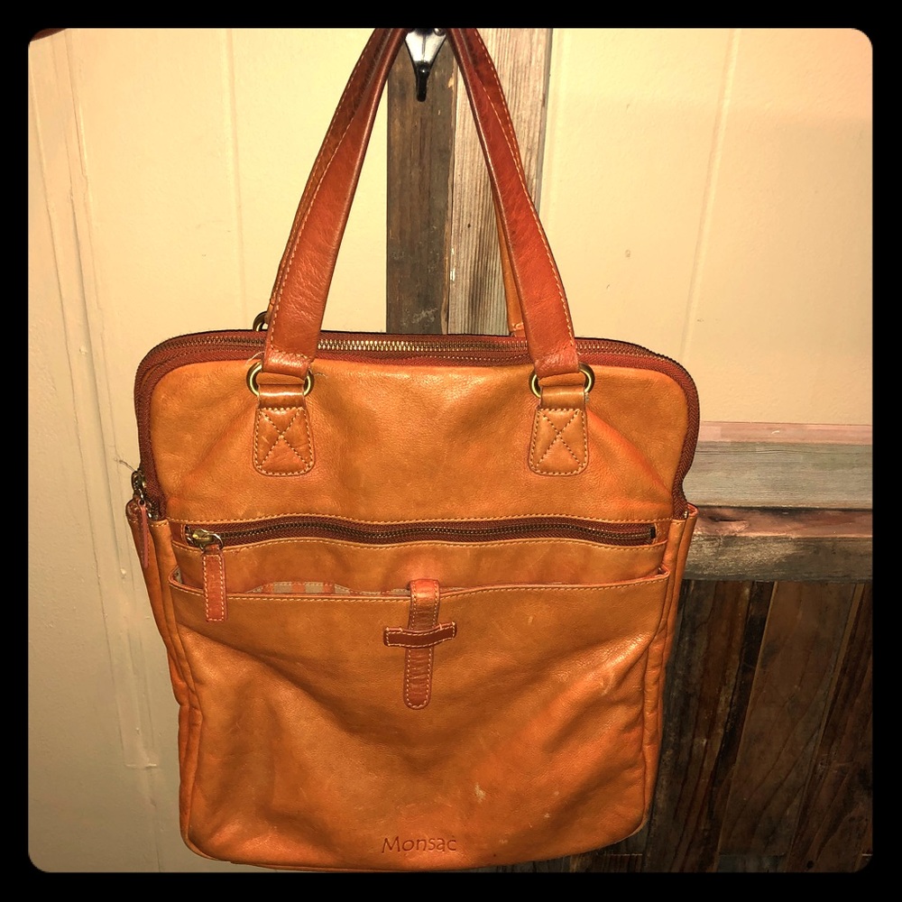 Monsac leather bag good used condition!